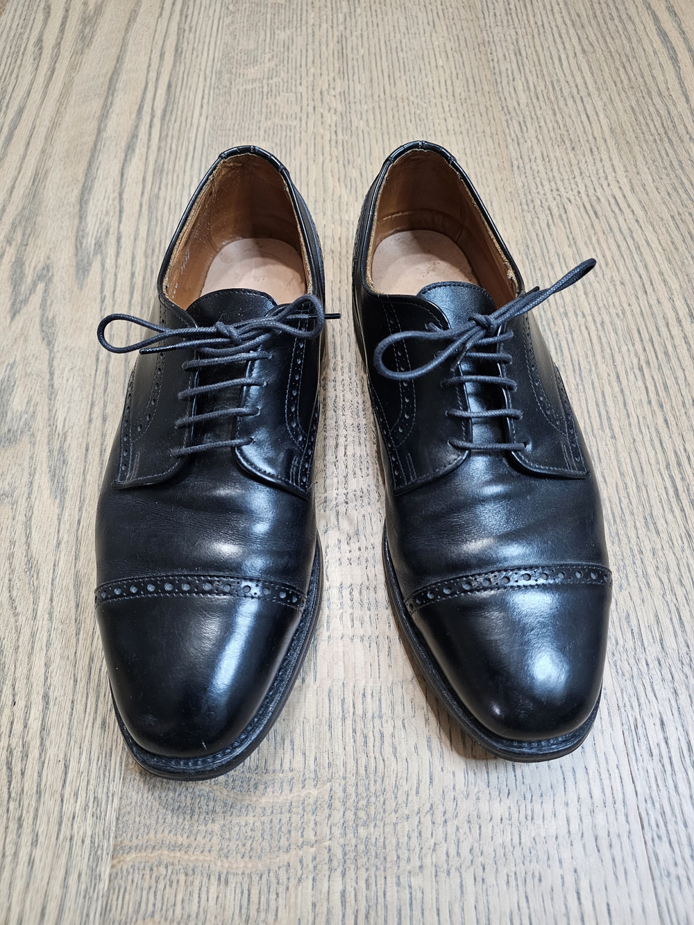 Allen Edmonds Benton Classic Black Cap-Toe Oxford Dress Shoes Vibran Sole- Men